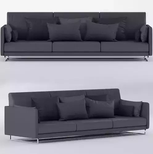 Sofa with pillows 3D model
