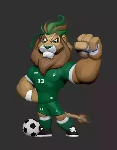 Lion Mascot Cartoon 3D Model