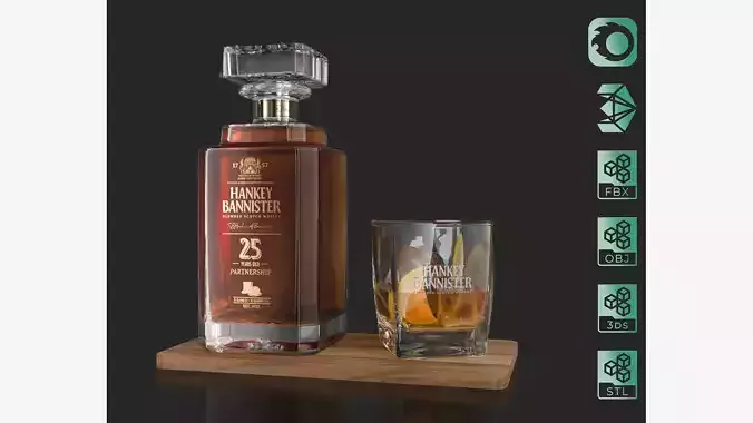 Hankey Bannister 25 YO Scotch Premium Whisky Carafe with Drink