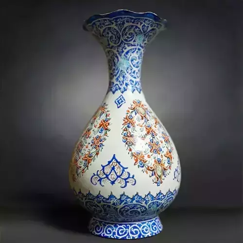Delicate Handpainted Vase Low-poly 3D model