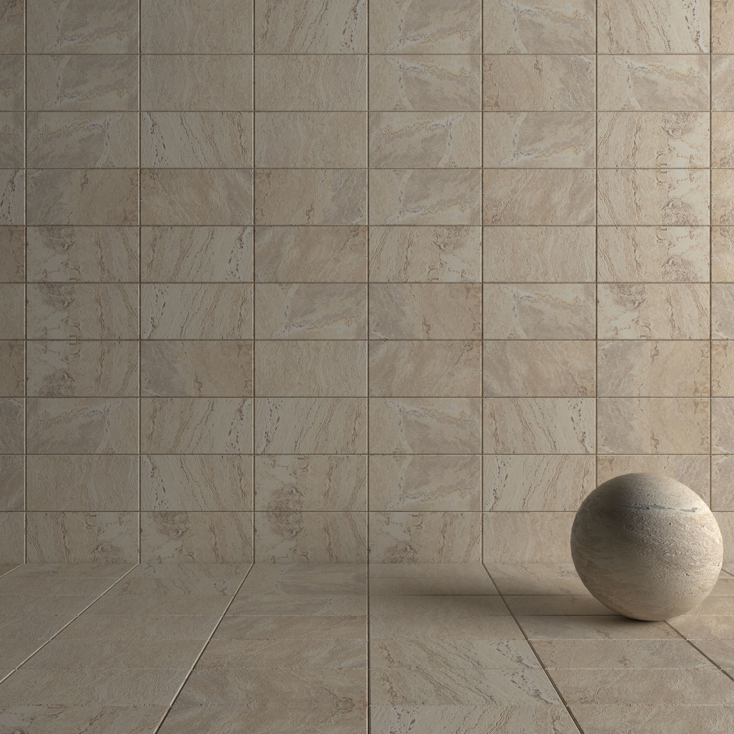 Stone Wall Tiles Antico Sand 30x60 Set 1 Texture_3