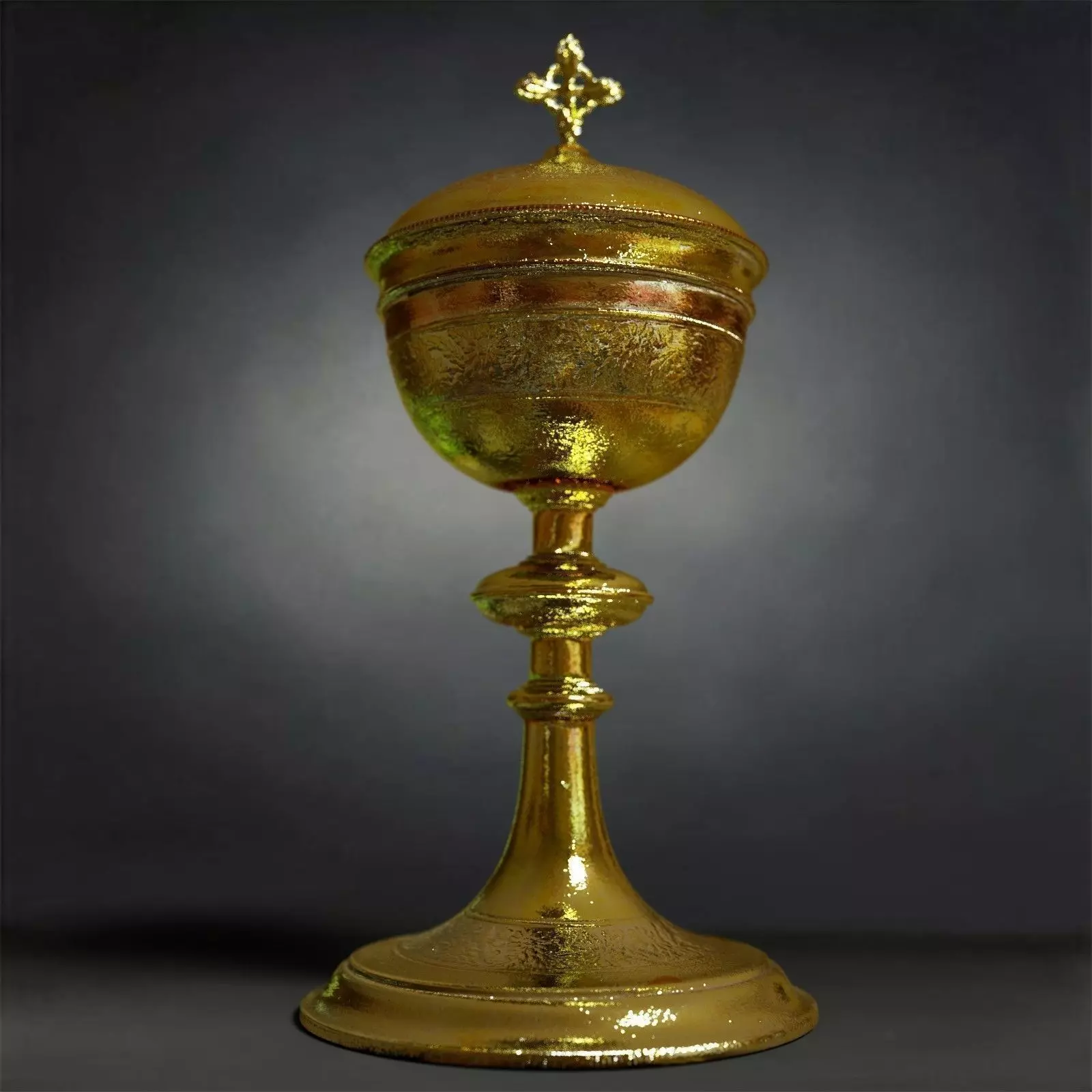 Gold Chalice Holy Grail Low-poly 3D model_0