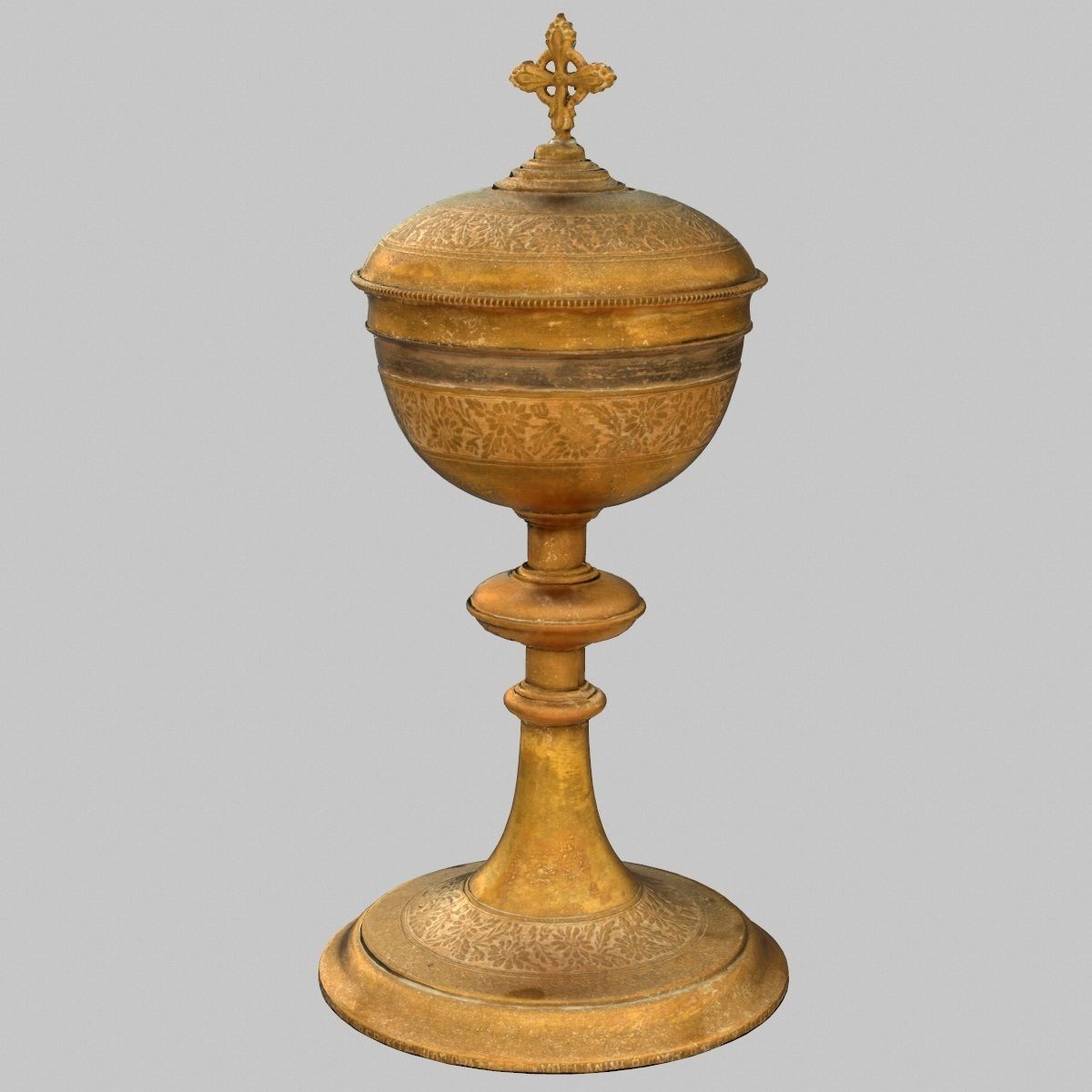 Gold Chalice Holy Grail Low-poly 3D model_13