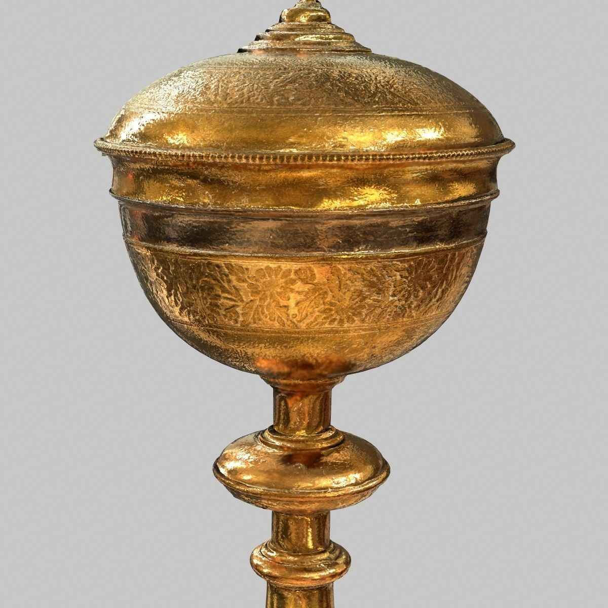 Gold Chalice Holy Grail Low-poly 3D model_8