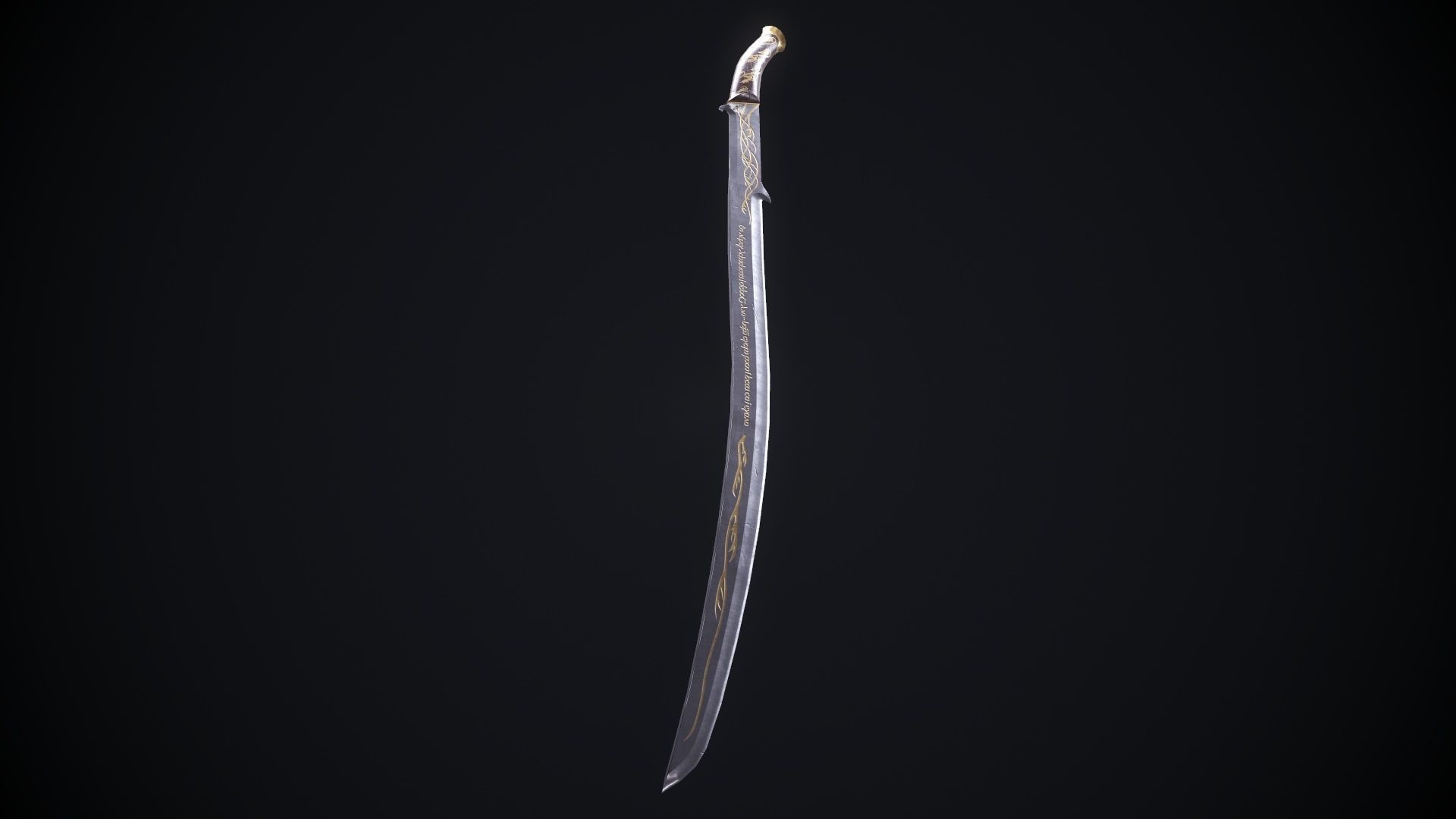 Hadhafang Sword from The Lord of The Rings Movie Low-poly 3D model_4