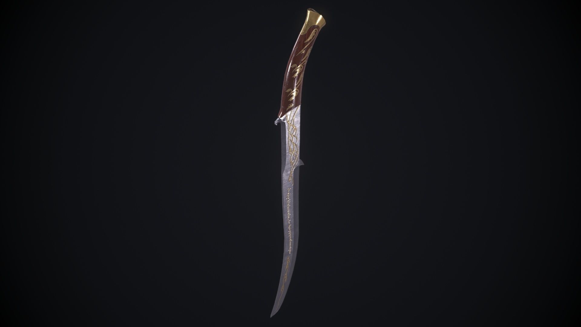 Hadhafang Sword from The Lord of The Rings Movie Low-poly 3D model_2