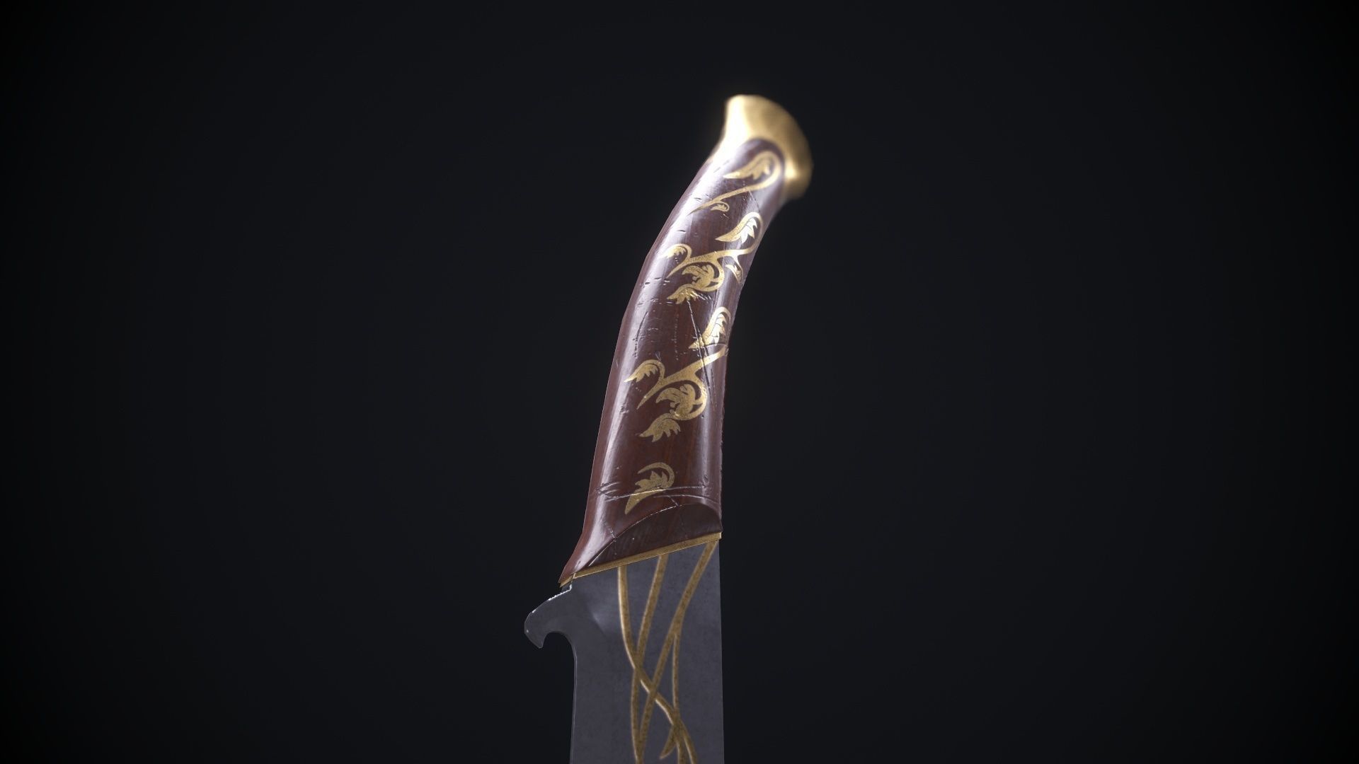 Hadhafang Sword from The Lord of The Rings Movie Low-poly 3D model_6