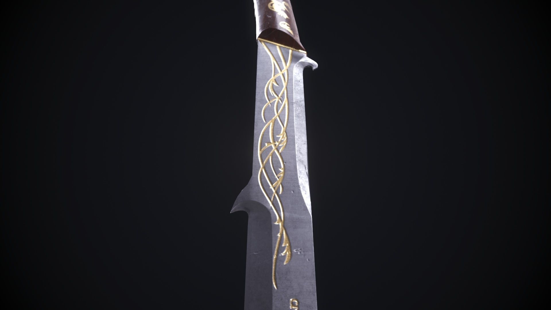 Hadhafang Sword from The Lord of The Rings Movie Low-poly 3D model_10
