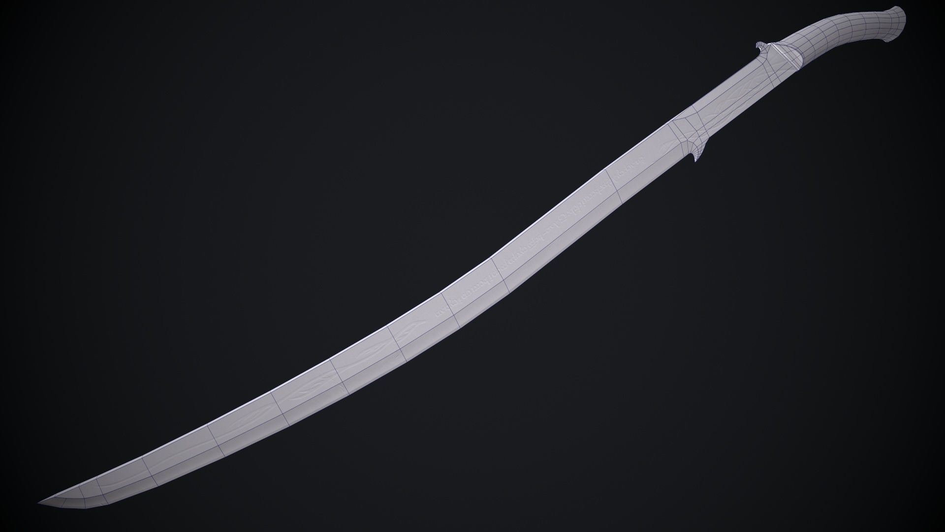 Hadhafang Sword from The Lord of The Rings Movie Low-poly 3D model_17