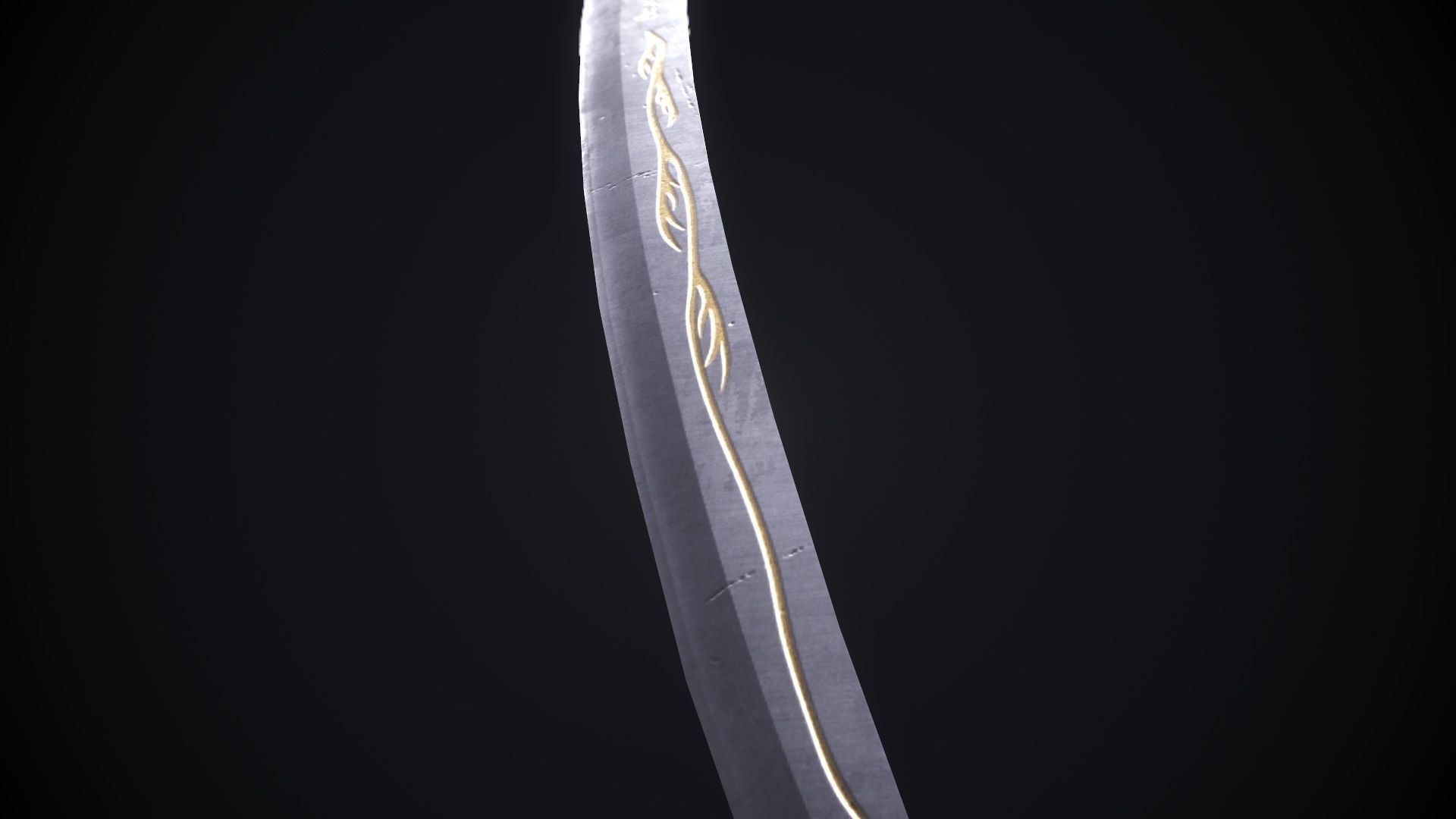 Hadhafang Sword from The Lord of The Rings Movie Low-poly 3D model_12