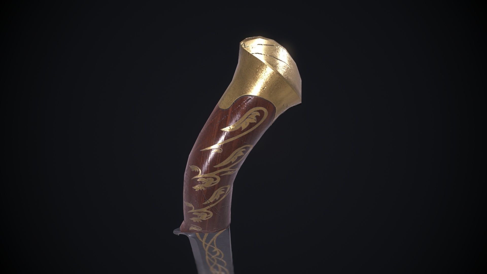 Hadhafang Sword from The Lord of The Rings Movie Low-poly 3D model_8