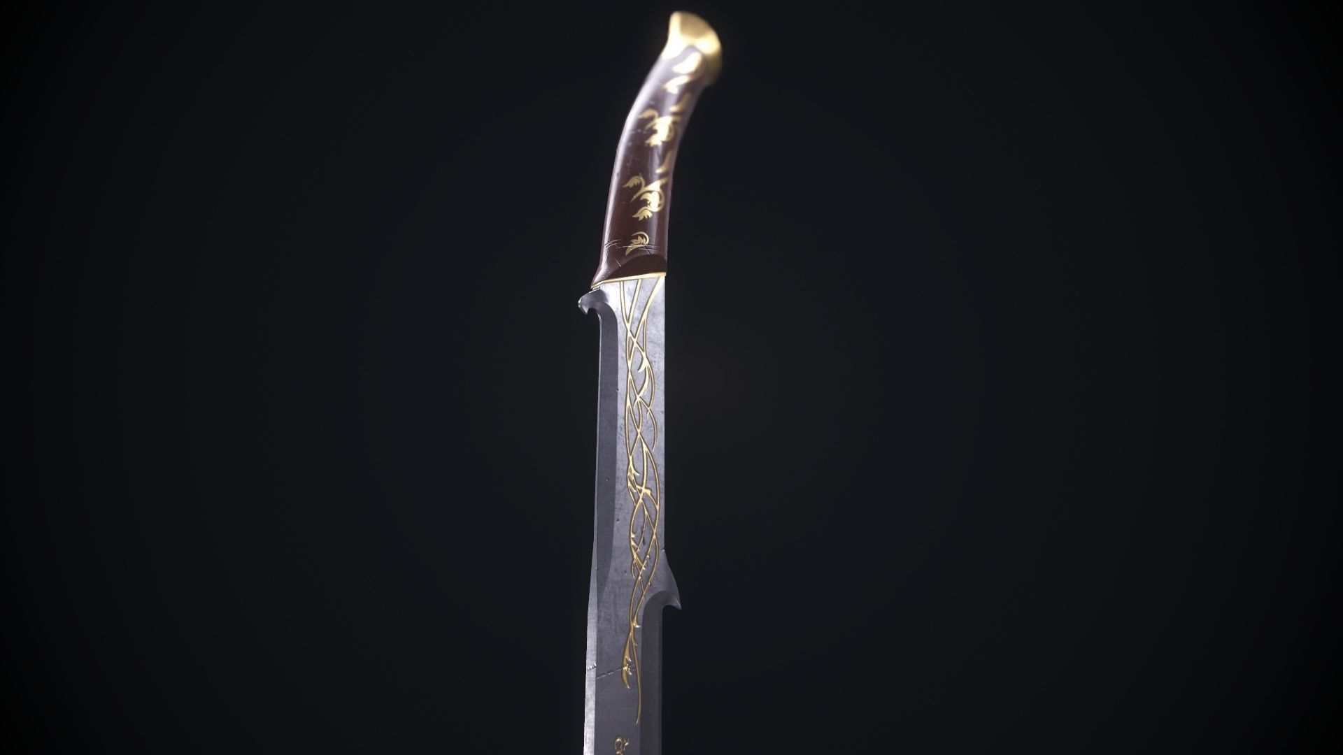 Hadhafang Sword from The Lord of The Rings Movie Low-poly 3D model_5