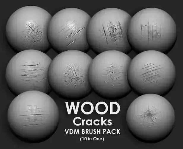 Wood Cracks VDM Brush Pack 3D model