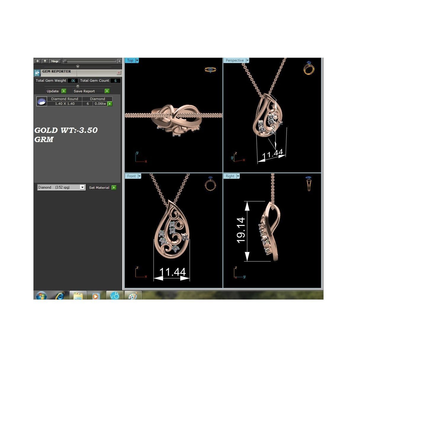 Pendant-26191 sterling silver pendant with diamonds 3D print model_1