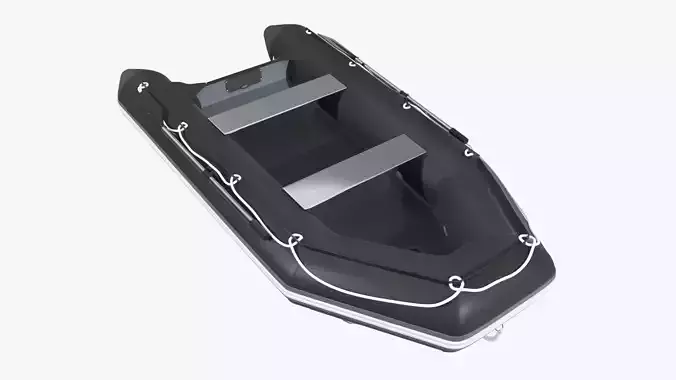 Boat inflatable 03 black 3D model