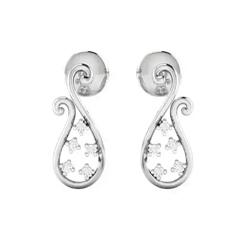 Earrings-26013 rose gold earrings with diamonds