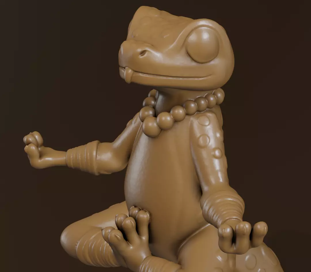 Meditating Lizard Free 3D print model