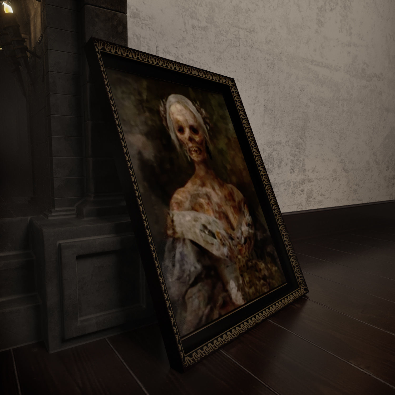 Halloween set portrait of lady 3D model_2