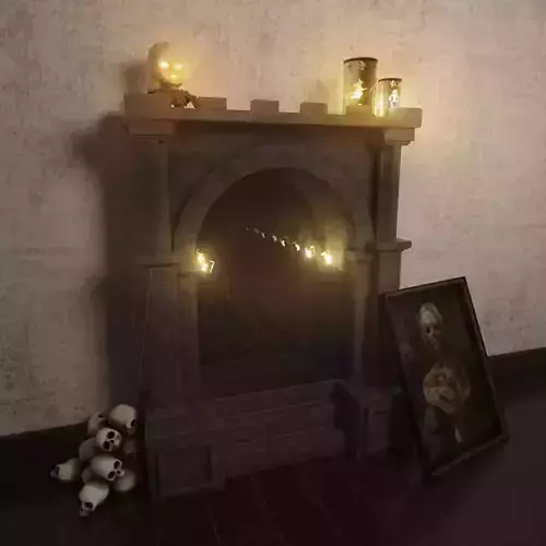 Halloween set portrait of lady