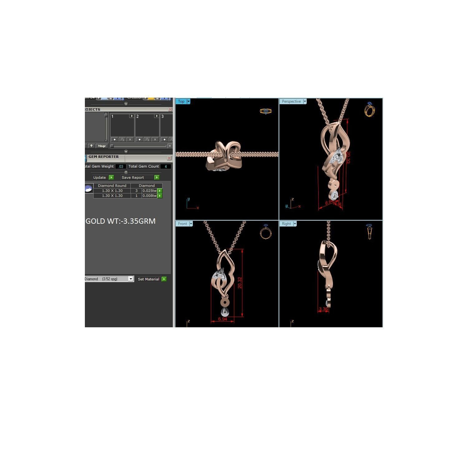 Pendant-25616 diamond pendant gold 3D print model_7