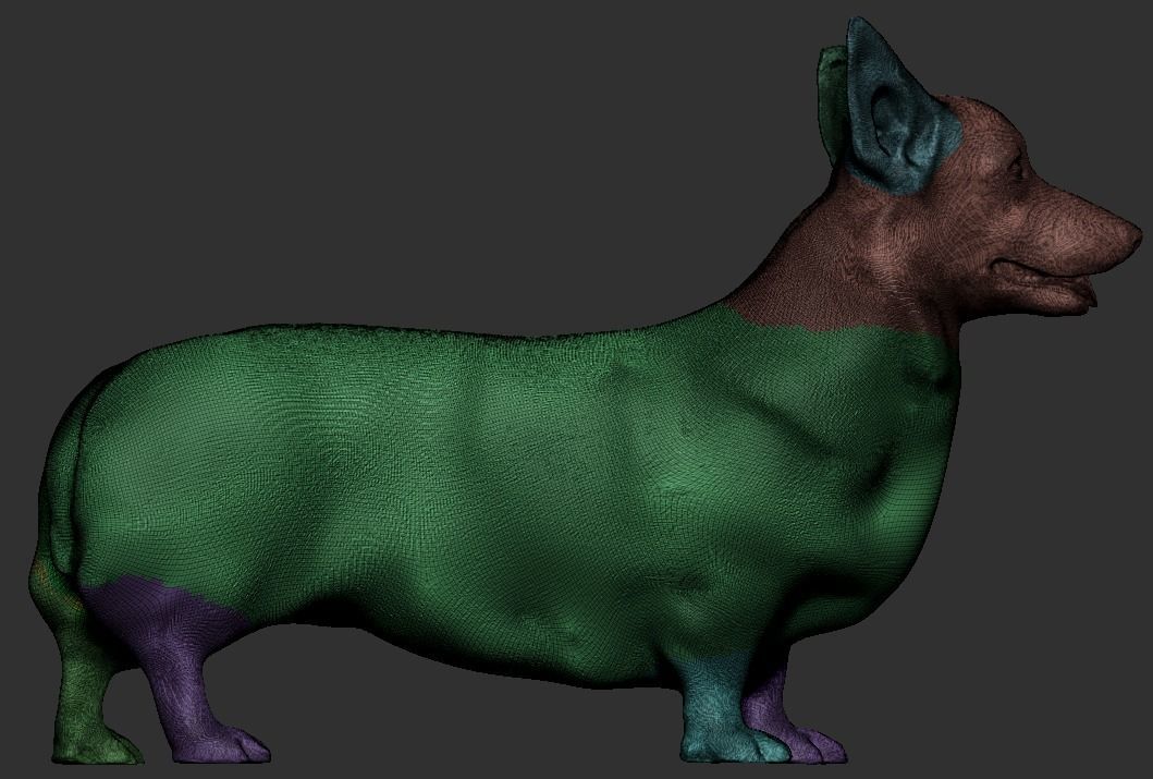 Corgi dog 01 Low-poly 3D model_5