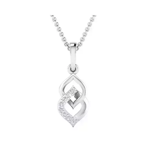 Pendant-25615 rose gold pendant with diamonds