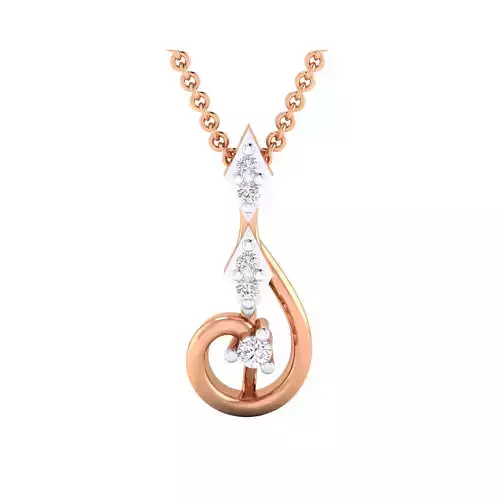 Pendant-25521 rose gold pendant with diamonds