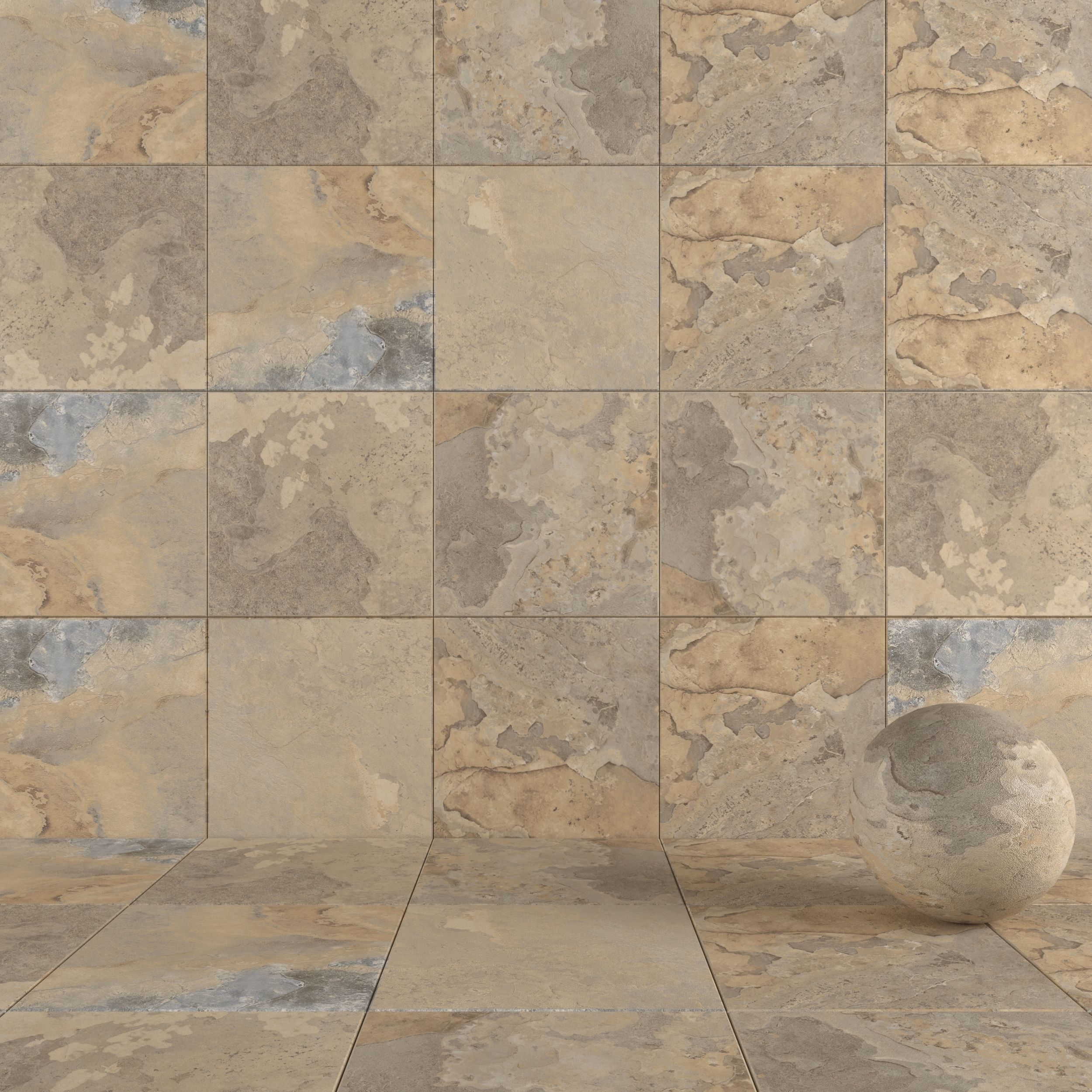 Stone Wall Tiles Kayah Autumn 80x80 Set 1 Texture_4
