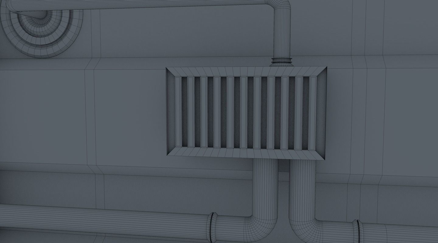 sci fi corridor 3D model_12