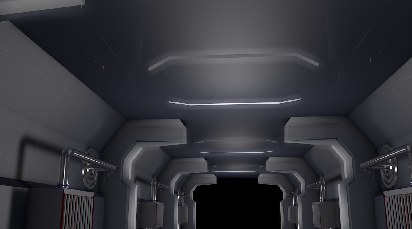 sci fi corridor 3D model_3