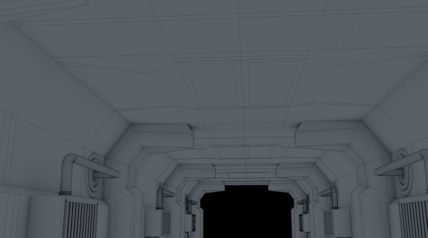 sci fi corridor 3D model_13
