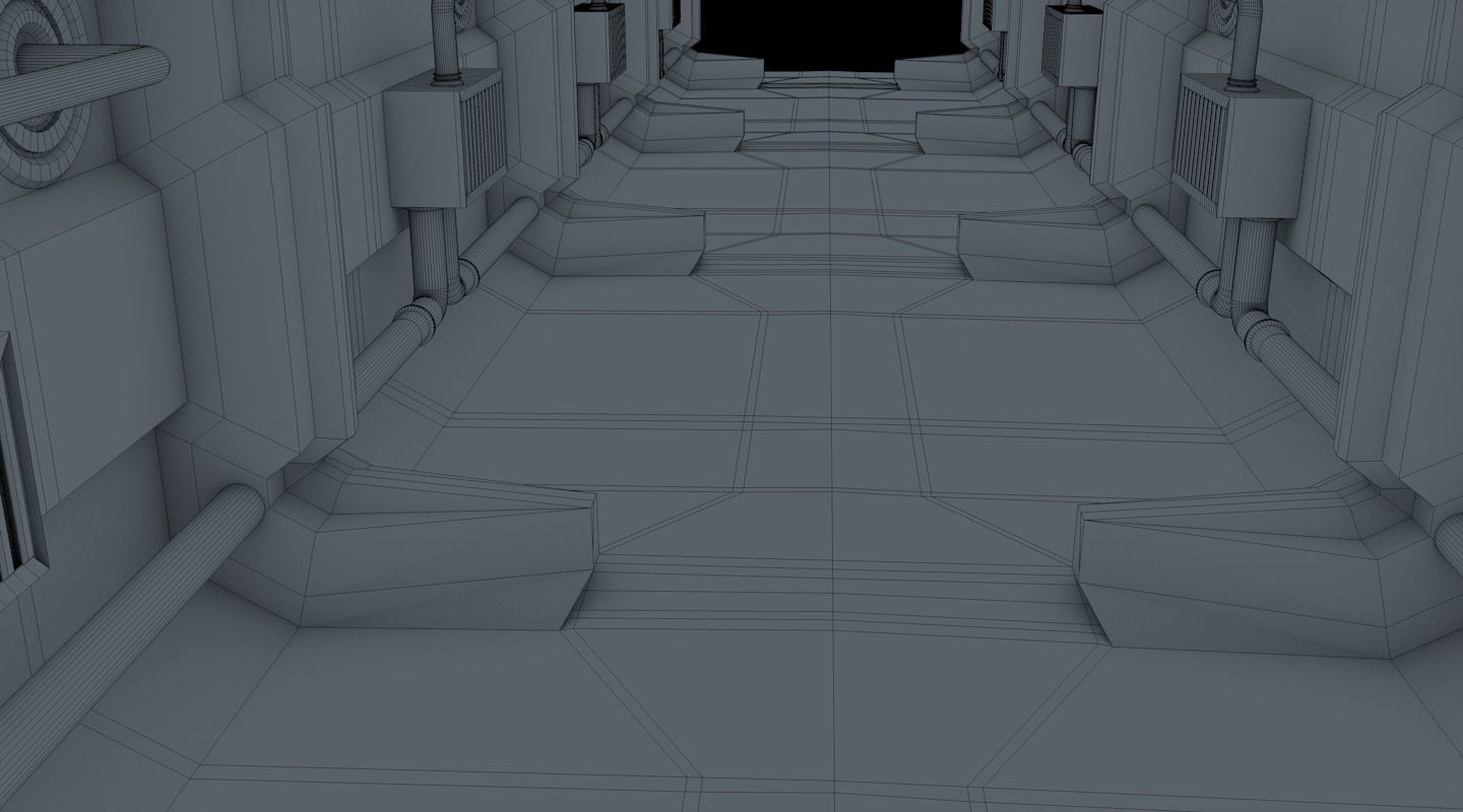 sci fi corridor 3D model_14