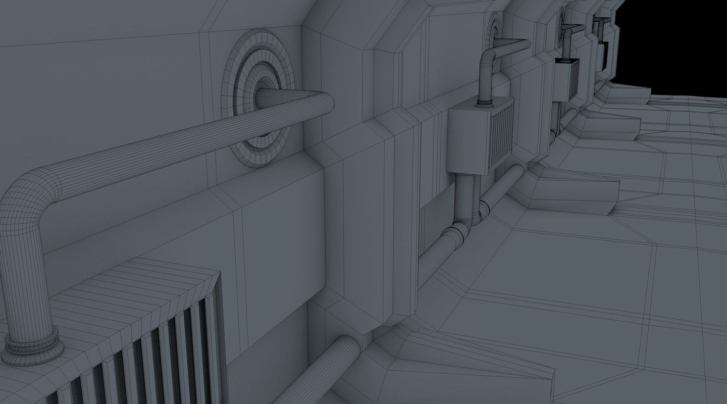 sci fi corridor 3D model_18