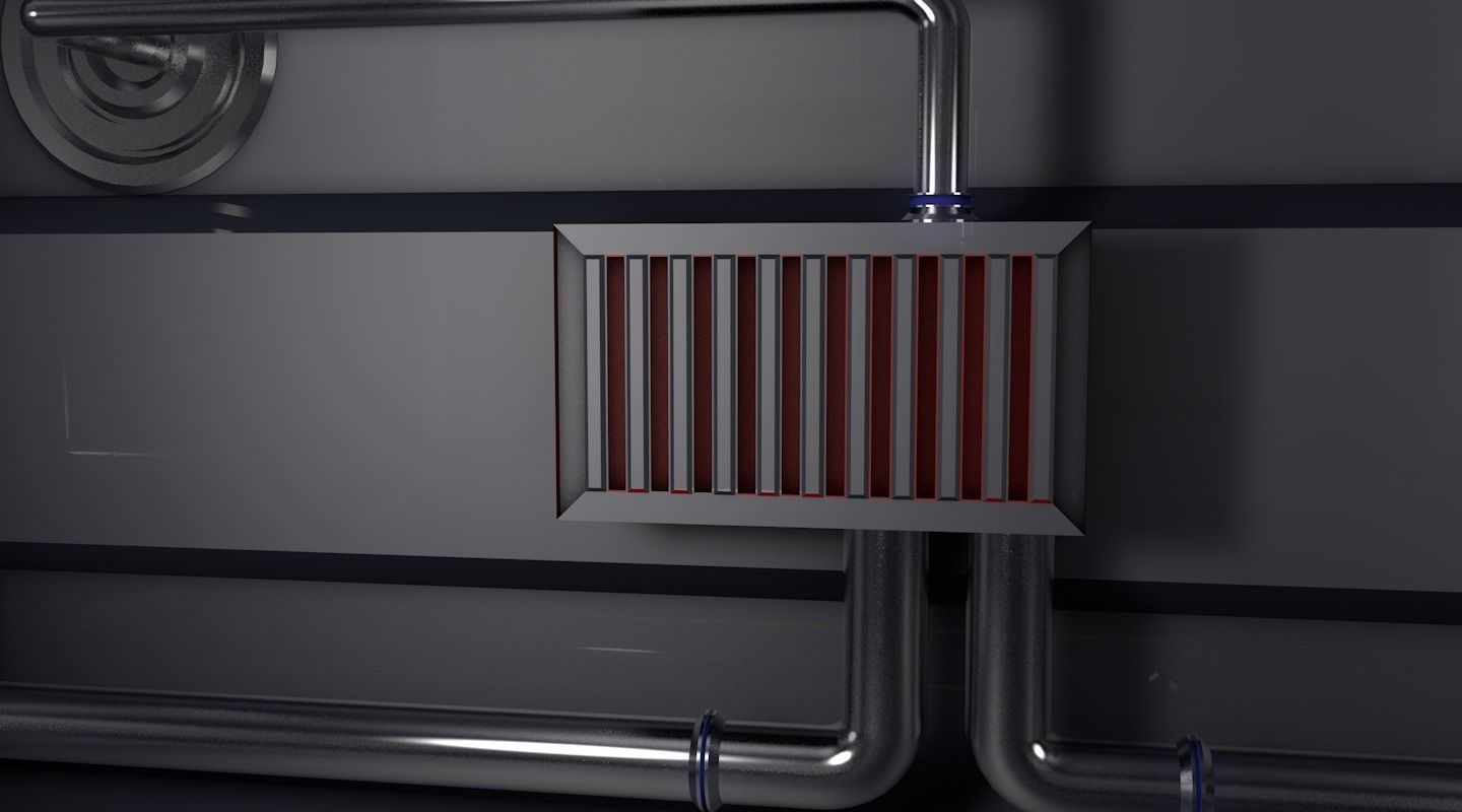 sci fi corridor 3D model_2