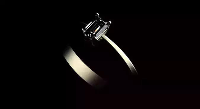 Emerald cut Stone on an engagement Ring