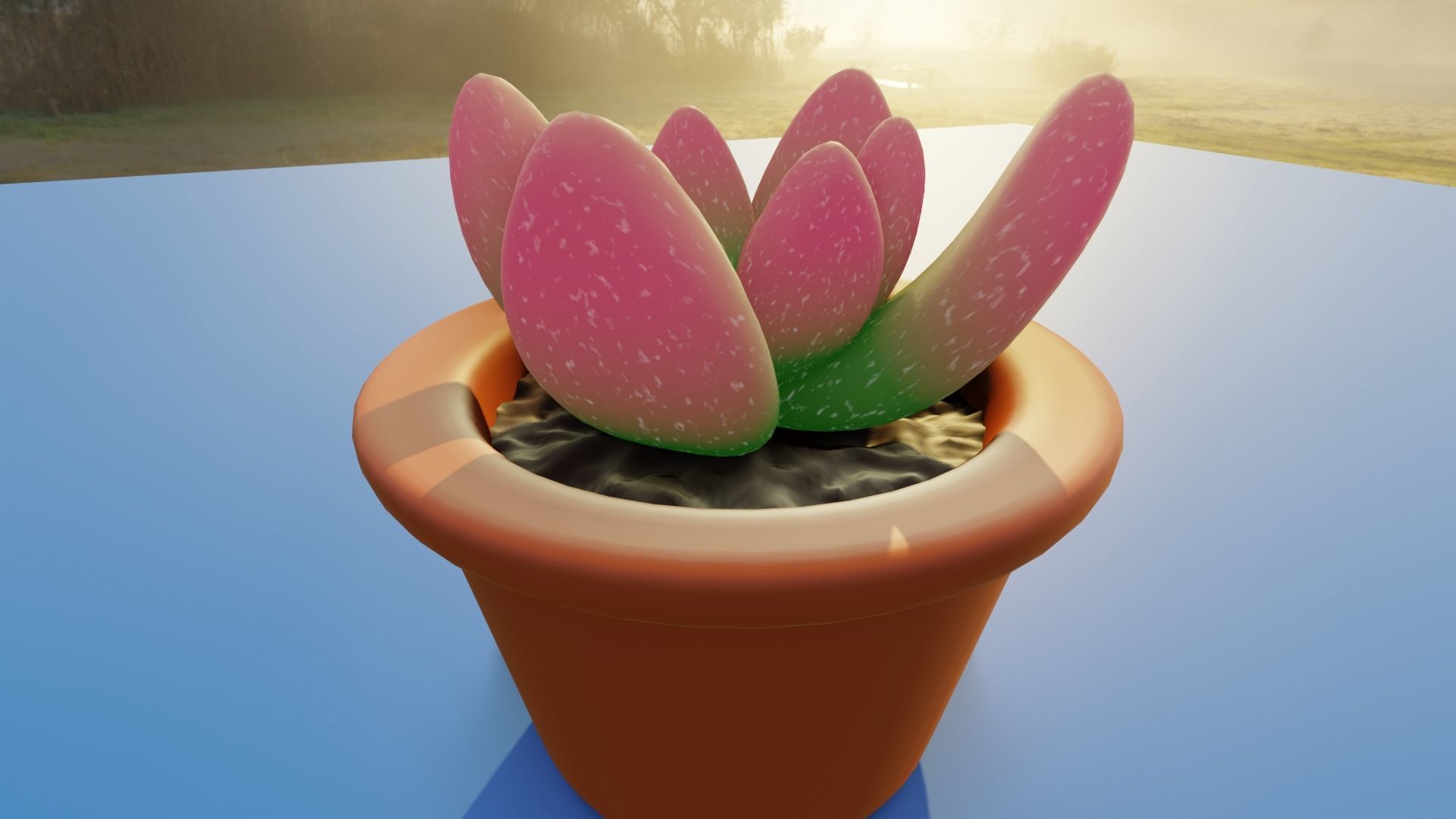 Low Poly Plant succulent in pot Low-poly 3D model_2