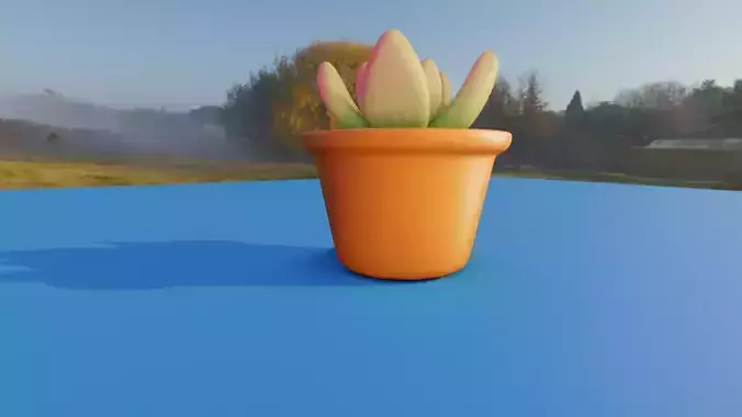 Low Poly Plant succulent in pot Low-poly 3D model