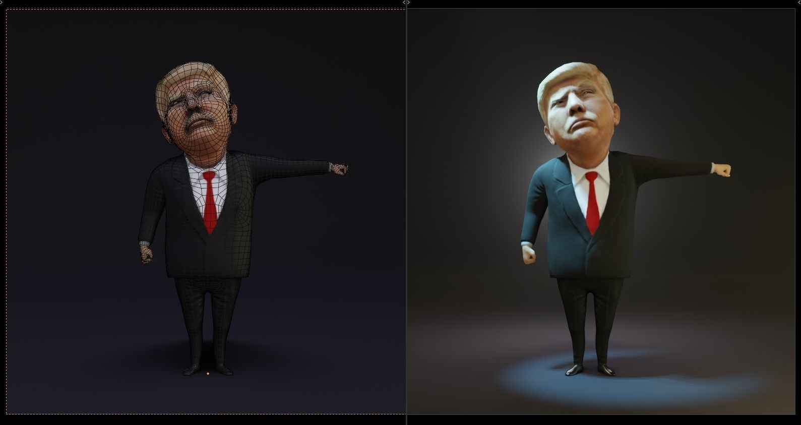 Trump Low-poly 3D model_2