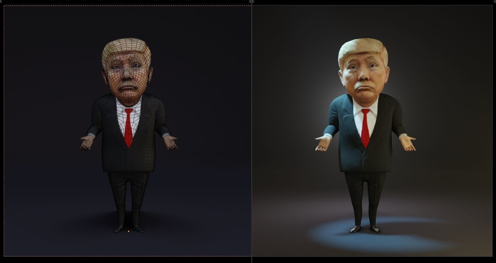 Trump Low-poly 3D model_4