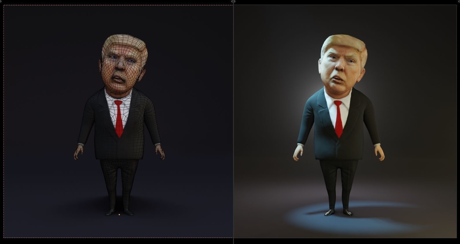 Trump Low-poly 3D model_7