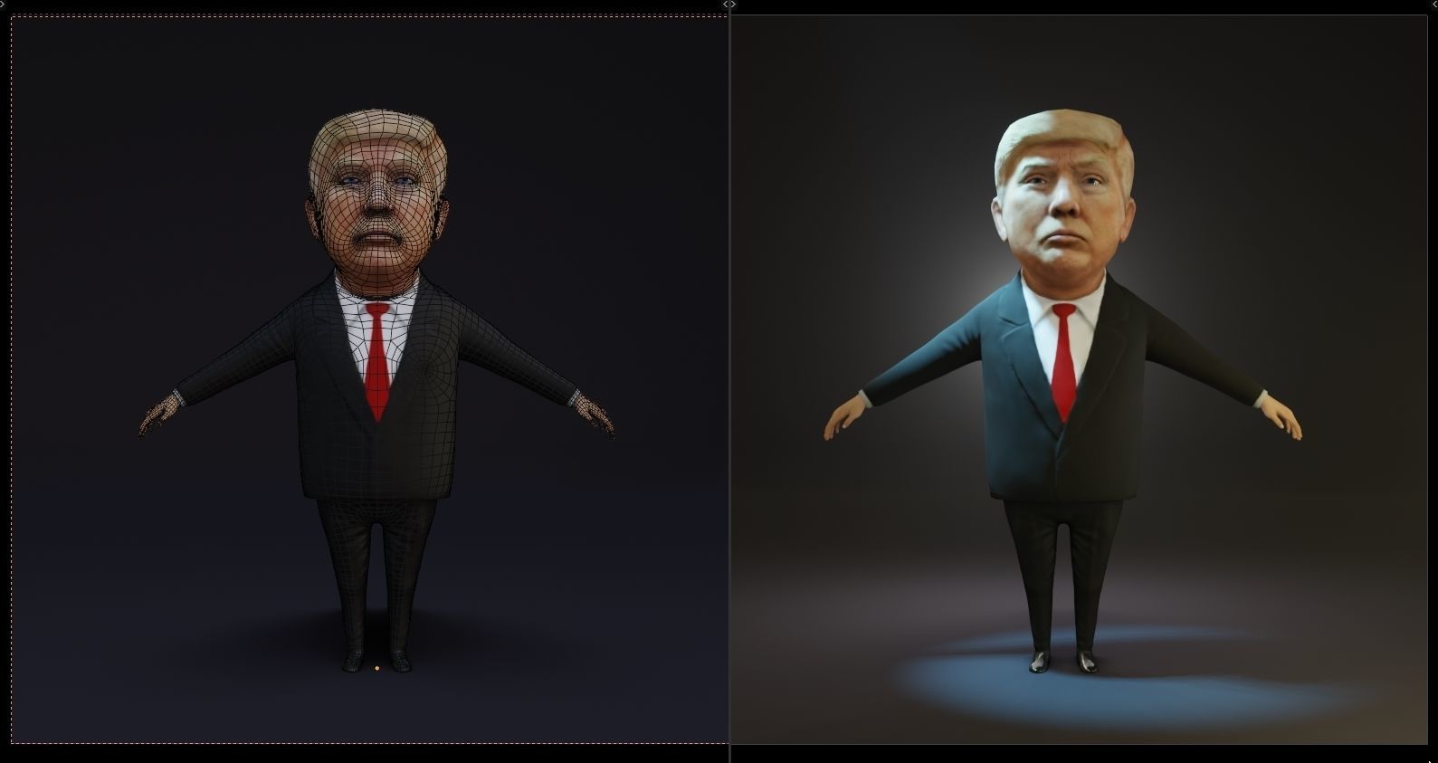 Trump Low-poly 3D model_8