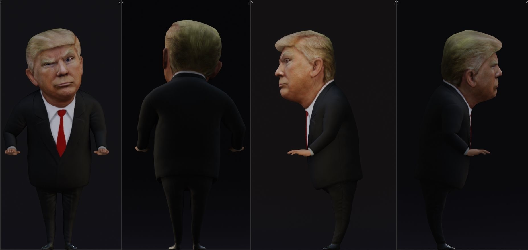 Trump Low-poly 3D model_10