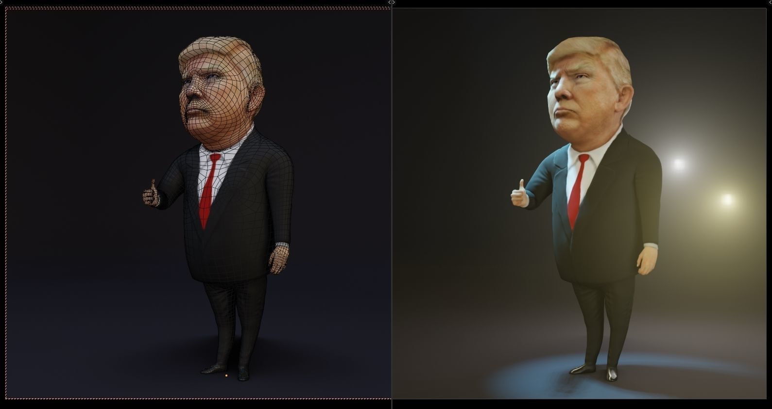 Trump Low-poly 3D model_11