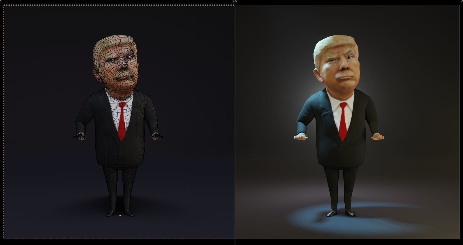 Trump Low-poly 3D model_3