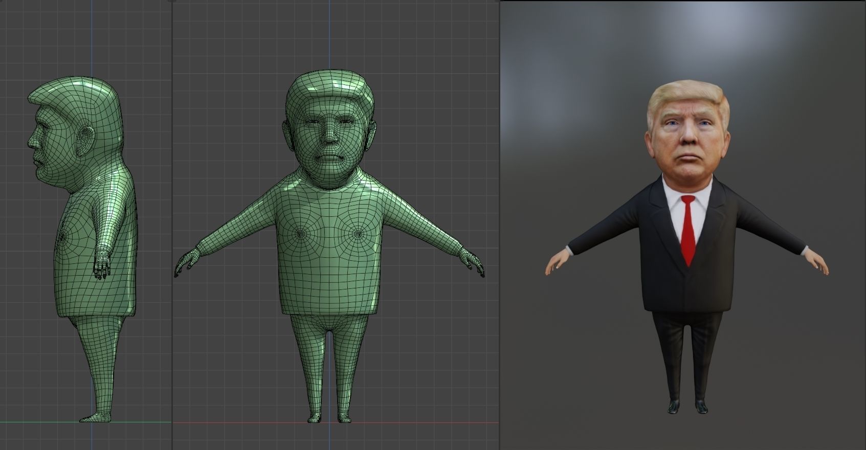 Trump Low-poly 3D model_16