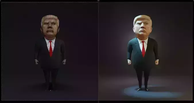Trump Low-poly 3D model