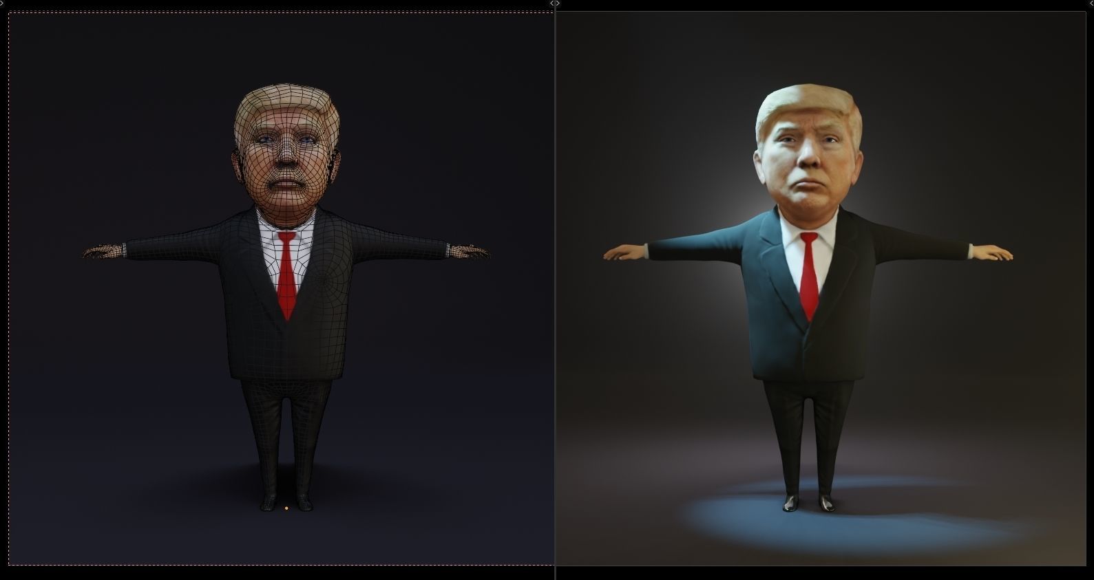 Trump Low-poly 3D model_9