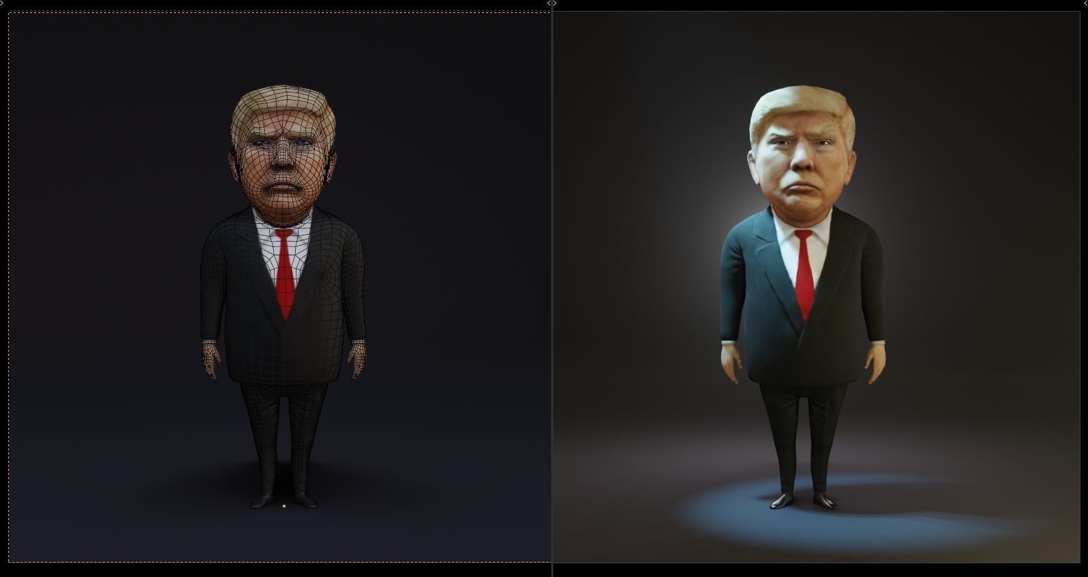 Trump Low-poly 3D model_6