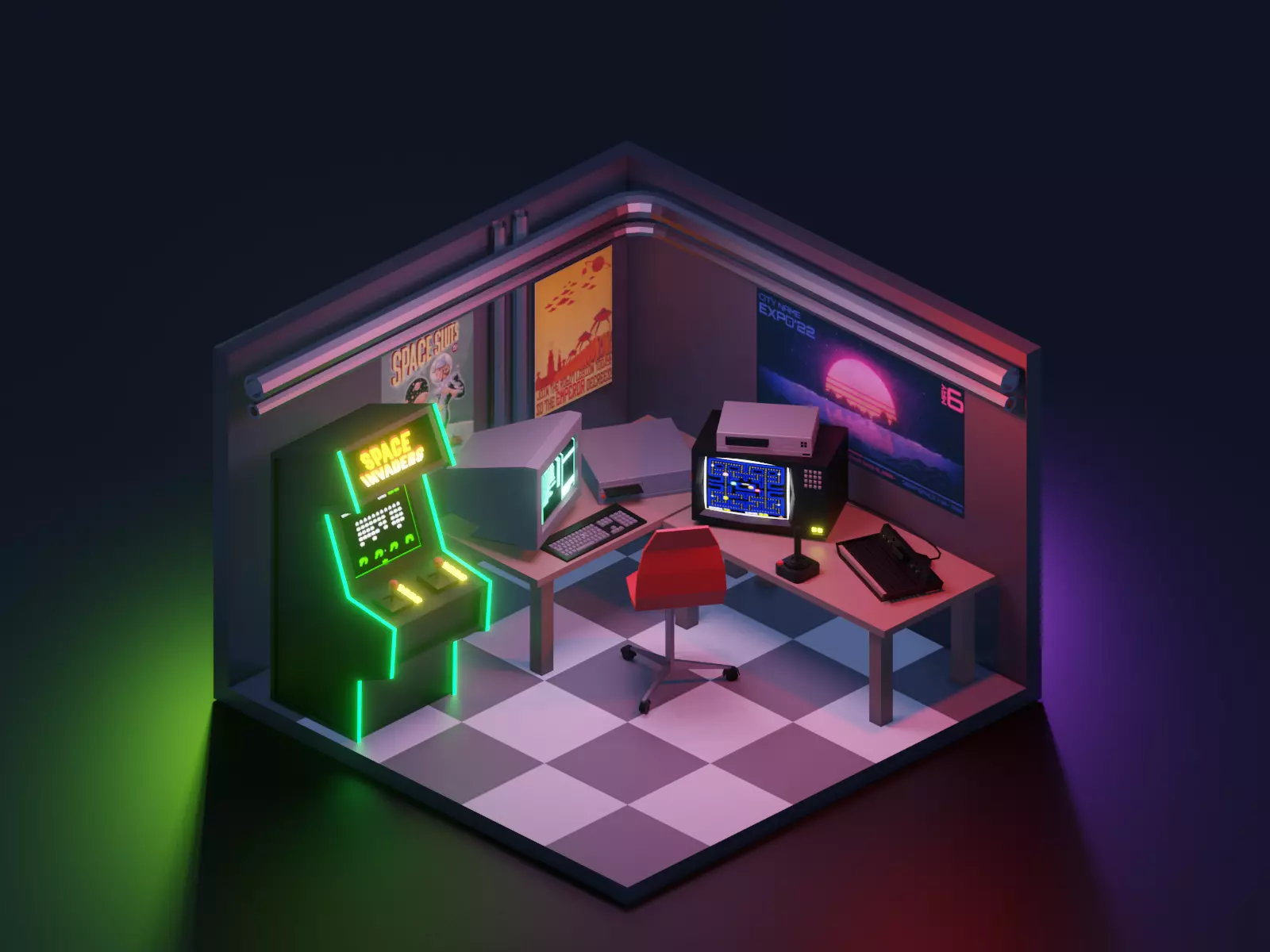 Arcade Room Free 3D model
