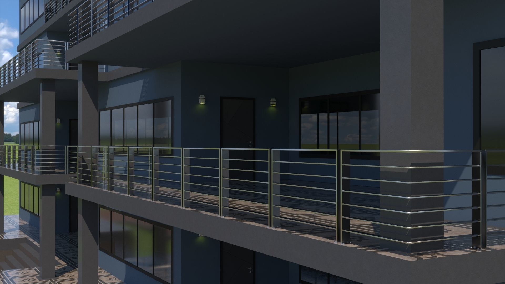 Corporate Building 3D model_4